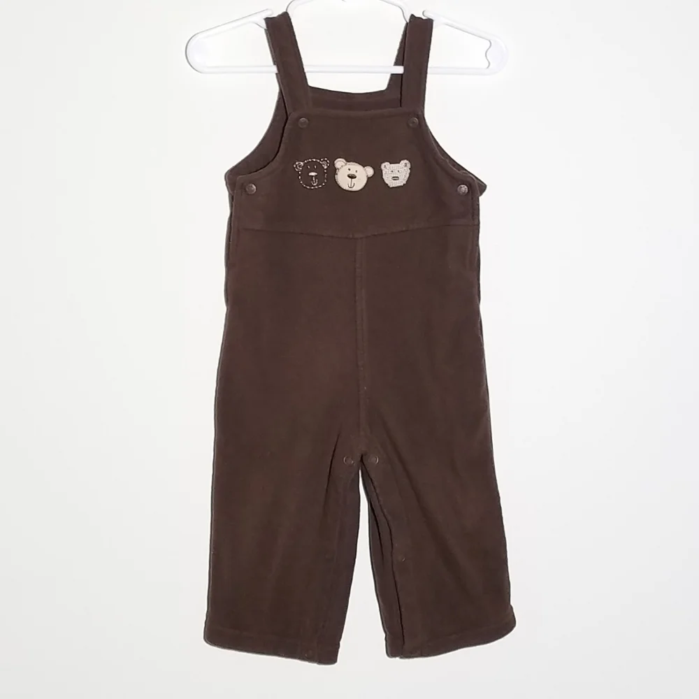 Carter's Fleece Bear Overalls 9m